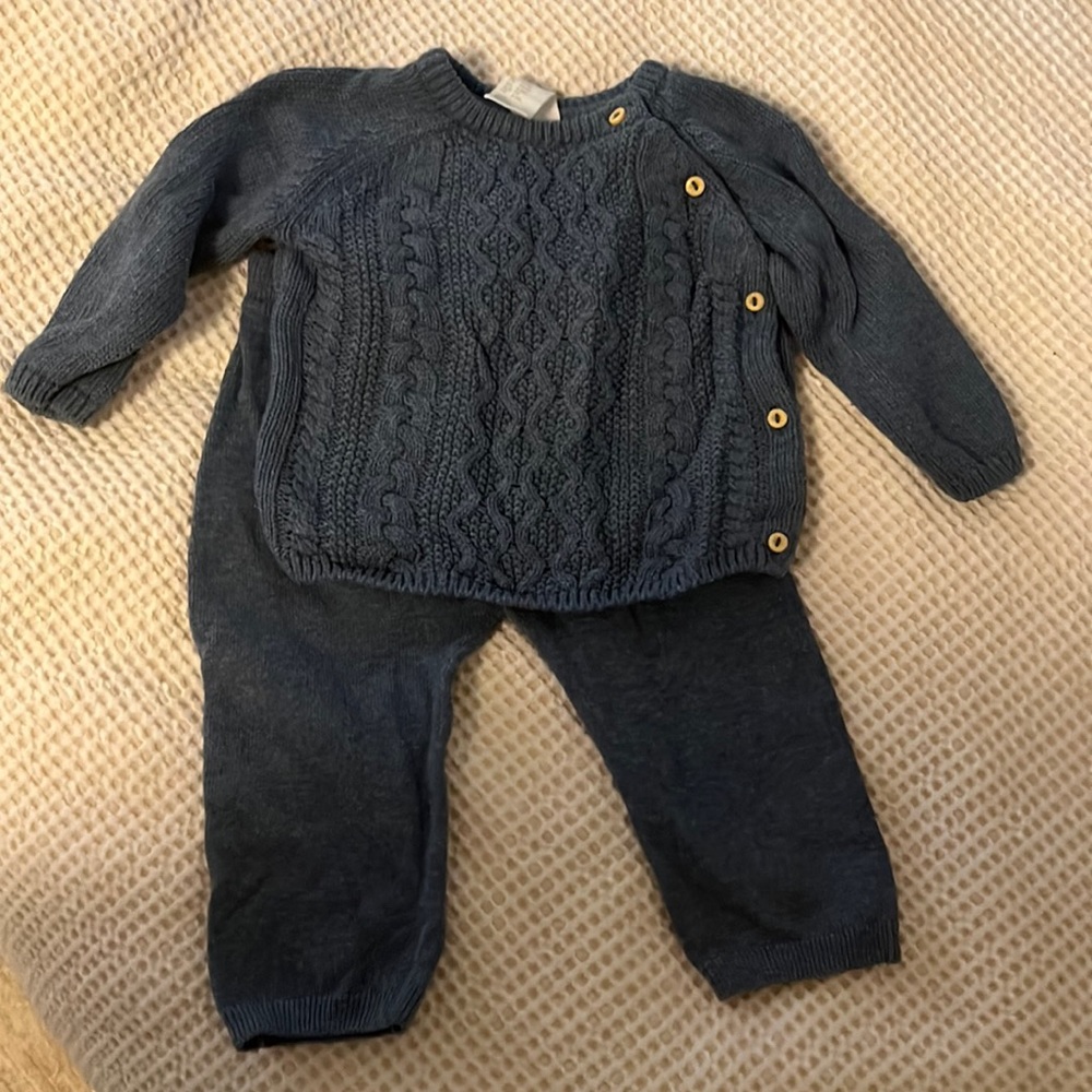 H&M Baby Boy 4-6 months cable knit sweater outfit